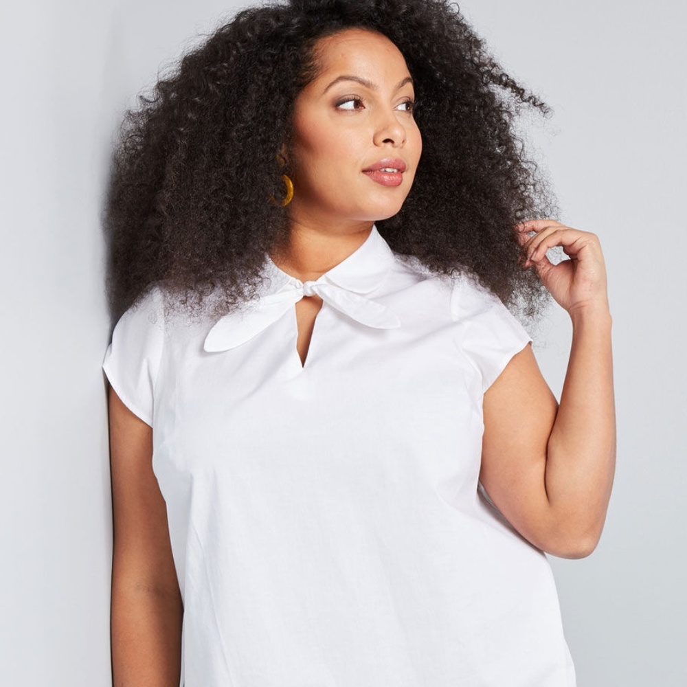 NWT Modcloth It's a Tie Cotton Blouse 2X